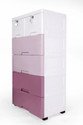 Quickmart Pink Cabinet 6 in 1 Plastic Free Standing Chest of Drawers