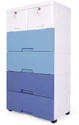 Quickmart Sky Blue Cabinet 6 in 1 Plastic Free Standing Chest of Drawers