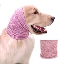 Quiet Ears for Dogs, Ear Wraps for Anxiety Relief&amp; Calming Dogs, Dog Snood for Noise Protection Grooming, Neck and Ear Warm Ear Muffs for Cats&amp;Dogs,Pink L