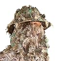 QuikCamo Men’s 3D Leafy Camo Bucket Hat with Built-in Face Mask for Turkey Hunting - Adjustable Size