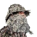 QuikCamo Men’s 3D Leafy Camo Bucket Hat with Built-in Face Mask for Turkey Hunting - Adjustable Size