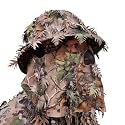 QuikCamo Men’s 3D Leafy Camo Bucket Hat with Built-in Face Mask for Turkey Hunting - Adjustable Size