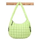 Quilted Puffer Tote Bag Puffy Crossbody Shoulder Bag with Zipper, Nylon Hobo Handbag Travel Carryall Bags for Women Girls