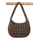 Quilted Puffer Tote Bag Puffy Crossbody Shoulder Bag with Zipper, Nylon Hobo Handbag Travel Carryall Bags for Women Girls
