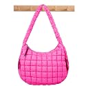 Quilted Puffer Tote Bag Puffy Crossbody Shoulder Bag with Zipper, Nylon Hobo Handbag Travel Carryall Bags for Women Girls
