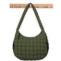 Quilted Puffer Tote Bag Puffy Crossbody Shoulder Bag with Zipper, Nylon Hobo Handbag Travel Carryall Bags for Women Girls