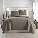 Quilts Queen Size with 2 Matching Quilted Pillow Shams, Dark Taupe Quilts