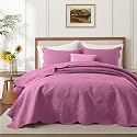 Quilts Queen Size Bedspread Coverlet Floral Quilt Set Purple, 90"x96"