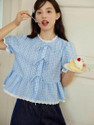 QUINTESSENTIALS Casual Printed Women Light Blue Top