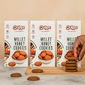 Quipps Premium Millet Honey Cookies | 5-Grain Multigrain Cookies Sweetened with Jaggery &amp; Honey | Made with Oats, Ragi, Millet, Whole Wheat &amp; Corn Flour | No Maida | No Palm Oil | No Artificial Preservatives | Healthy