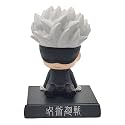 Polyvinyl Chloride Satoru Gojo Jujutsu Kaisen Phone Holder Car Decoration Bobblehead Action Figure, 10 Centimeters, 11 Centimeters, Multicolour