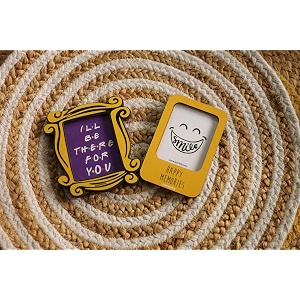engineered wood personalized photo frame fridge magnets pack of 2  digitally printed 4x3 inchesrectangular door mount yellow