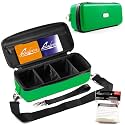 Quiver Time Green Bolt Card Carrying Case fits Pokemon Cards and other TCG Games - Storage Bag for Playing/Trading Cards and Deck Box (Straps, Dividers &amp; 100 Apollo Card Sleeves)