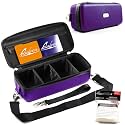 Quiver Time Purple Bolt Card Carrying Case fits Pokemon Cards and other TCG Games - Storage Bag for Playing/Trading Cards and Deck Box (Straps, Dividers &amp; 100 Apollo Card Sleeves)
