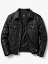 Qulvani Men Solid Leather Jacket