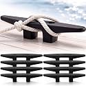 Qunclay 4 Pcs Nylon Boat Cleats Open Base Dock Cleat Black Marine Grade Lightweight Corrosion Proof Boat Anchor Tie Downs Accessories for Kayak Canoe Pontoon Nautical Decor