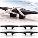 Qunclay 4 Pcs Nylon Boat Cleats Open Base Dock Cleat Black Marine Grade Lightweight Corrosion Proof Boat Anchor Tie Downs Accessories for Kayak Canoe Pontoon Nautical Decor