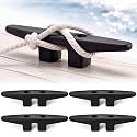 Qunclay 4 Pcs Nylon Boat Cleats Open Base Dock Cleat Black Marine Grade Lightweight Corrosion Proof Boat Anchor Tie Downs Accessories for Kayak Canoe Pontoon Nautical Decor