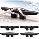 Qunclay 4 Pcs Nylon Boat Cleats Open Base Dock Cleat Black Marine Grade Lightweight Corrosion Proof Boat Anchor Tie Downs Accessories for Kayak Canoe Pontoon Nautical Decor
