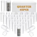 Qunclay 45 Pack Quarter Coin Tubes Coin Holders for Collector