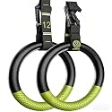 QUOLIX Gymnastic Rings with Adjustable Straps, Non-Slip Pull Up Rings with Straps, 1300lbs Exercise Rings with Straps for Home, Gymnastics Rings for Home Gym, Workout, Exercise, Training, Calisthenic