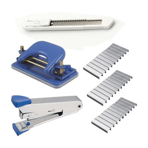 qurtasia set of stapler stapler pin paper punching handy cutter  office set