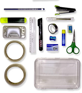 qurtasia stationery 15 in 1 with plastic box  home   office set