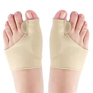bunion corrector  gel bunion splint amp correction for men amp women  washable silicone gel bunion pads toe separator with support pair non-toxic one size