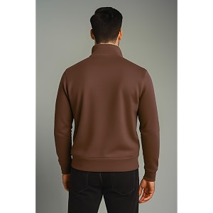 Half Zipper Solid Sweatshirt for Men