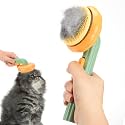 QUUREN Self Cleaning Slicker Brush Dog Brush and Cat Brush Cat Hair Brush with Curved Needle Comb Remove Loose Undercoat and Shed Fur Pet Pumpkin Brush Pet Brush for Shedding and Grooming