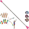 Dance Baton,Batons for Twirling 21/29 inches Stainless Steel Material Gymnastics Wand with 2 Dance Ribbons & 3 Rainbow Hair Bands Suitable for Kids Beginners (1PCS/2PCS)