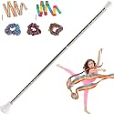 Dance Baton,Batons for Twirling 21/29 inches Stainless Steel Material Gymnastics Wand with 2 Dance Ribbons & 3 Rainbow Hair Bands Suitable for Kids Beginners (1PCS/2PCS)