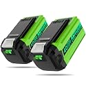 Qweneor 2 Pack 40V 6.0Ah Battery Replacement for GreenWorks 40V Battery, Compatible with GreenWorks 40V G-MAX Power Tools 29472 29462 29252 20202 22262 25312 25322 20642 22272 27062 21242