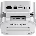 Qwiizlab Mac mini M6, M5 Pro, M4/M4 Pro USB Hub & Stand with 40Gbps NVMe SSD Enclosure, Silver
