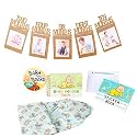 QWIRK Baby Memory Book & Record Bundle - 0-12 Months Keepsake Journal with Sticker Book, Swaddle, Meal Planner, Baby on Board Sticker & Photo Frames - Baby Shower Gift for Boys & Girls