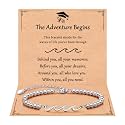 QWNHONEY Waves of Life Bracelet Inspirational Birthday Gifts for Bestie Sister 16th 18th 21st 30th 40th 50th 60th Birthday Gifts for Women