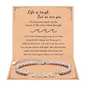 QWNHONEY Waves of Life Bracelet Inspirational Birthday Gifts for Bestie Sister 16th 18th 21st 30th 40th 50th 60th Birthday Gifts for Women