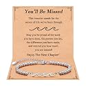 QWNHONEY Waves of Life Bracelet Inspirational Birthday Gifts for Bestie Sister 16th 18th 21st 30th 40th 50th 60th Birthday Gifts for Women