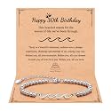 QWNHONEY Waves of Life Bracelet Inspirational Birthday Gifts for Bestie Sister 16th 18th 21st 30th 40th 50th 60th Birthday Gifts for Women