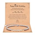 QWNHONEY Waves of Life Bracelet Inspirational Birthday Gifts for Bestie Sister 16th 18th 21st 30th 40th 50th 60th Birthday Gifts for Women