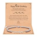QWNHONEY Waves of Life Bracelet Inspirational Birthday Gifts for Bestie Sister 16th 18th 21st 30th 40th 50th 60th Birthday Gifts for Women