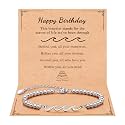 QWNHONEY Waves of Life Bracelet Inspirational Birthday Gifts for Bestie Sister 16th 18th 21st 30th 40th 50th 60th Birthday Gifts for Women