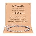 QWNHONEY Waves of Life Bracelet Inspirational Birthday Gifts for Bestie Sister 16th 18th 21st 30th 40th 50th 60th Birthday Gifts for Women