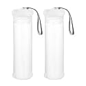 QWORK Extendable Artist Storage Tube - Durable Plastic, 2 Pack Adjustable Length 8.5" to 15", 2.4" Width, Translucent with Carrying Lanyard for Brushes, Pens &amp; Watercolor Supplies