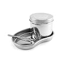 QWORK Stainless Steel Utility Tray Set with Lidded Jar and Tweezers