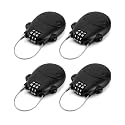 QWORK Retractable Cable Lock, 4 Pack Security Password Lock Steel Cable Luggage Locks,(WD30789)