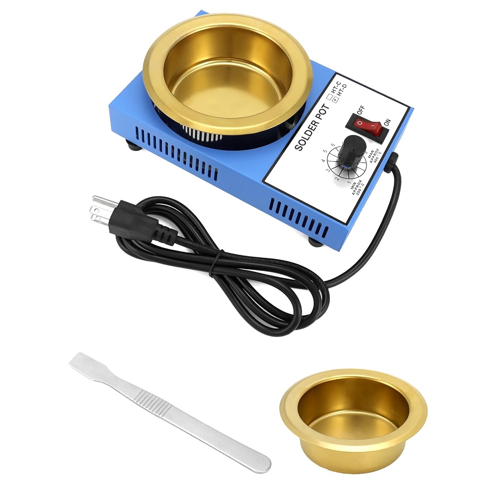 Solder Rework Pot QWORK Solder Pot, 300W 110V, 100mm Soldering Bath Titanium Plate ...
