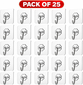 qxore heavy duty transparent adhesive hooks with stainless steel hanger pack hook 25