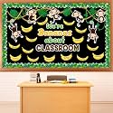 Qyeahkj Jungle Monkey Bulletin Board Set We’re Bananas About Classroom Decoration Back to School Monkey Themed Paper Cutouts for School Nursery Chalkboard Wall Door Decor Party Supplies
