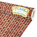 Qyeahkj Red Brick Bulletin Board Paper Roll Fireplace Bulletin Board Background Paper Fade Resistant Chimney Classroom Decoration Poster Art Craft Home Wall Education Decoration Supplies 17.7in x 20ft